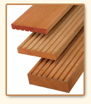 Bangkirai decking, double sided profile.
