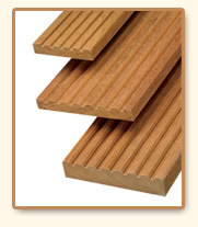 Bangkirai decking, single sided profile.