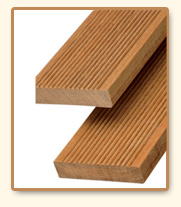 Bangkirai ribbed planks.